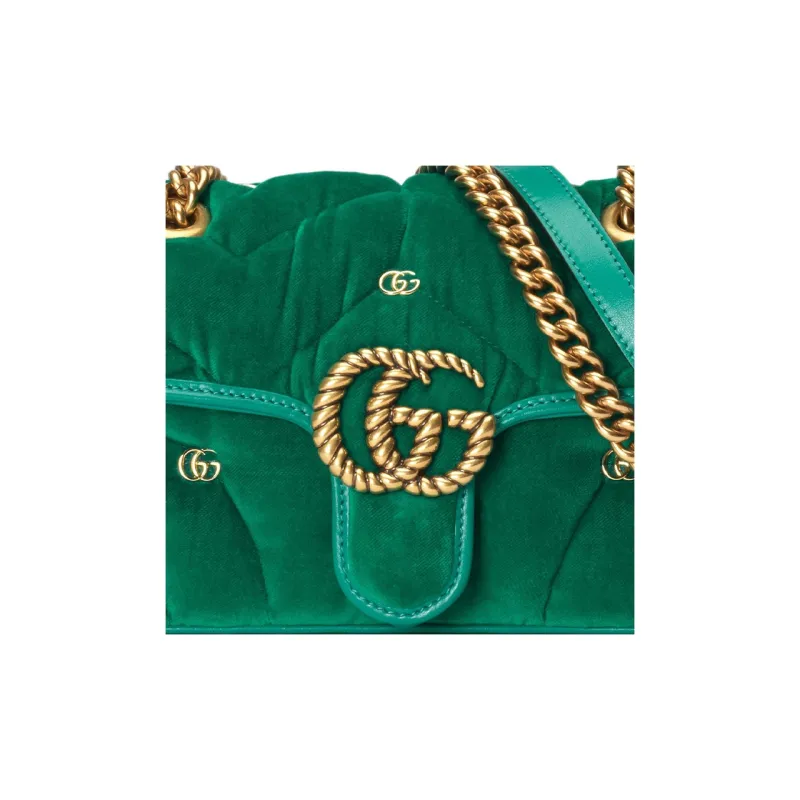 GUCCI GG Marmont Velvet Crossbody Bag Shoulder Bag Women's Green-8