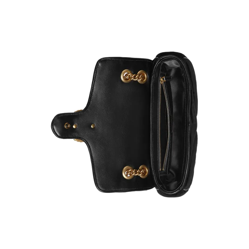 GUCCI GG Marmont Velvet Crossbody Bag Shoulder Bag Women's Black-6