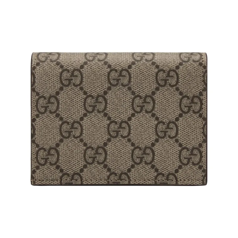 GUCCI GG Marmont Canvas With Leather Card Holder Regular Women's Silver & Brown-2