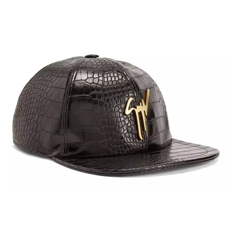 Giuseppe Zanotti/GZ Artificial Leather Baseball Caps Men's Black-2