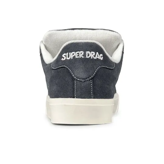 LuzaoT SUPER DRAG Low Top Skateboard Shoes Unisex Gray-4