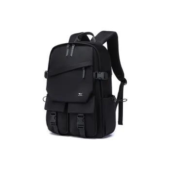 SEPTWOLVES Fabric Backpack Medium Size Unisex Black
