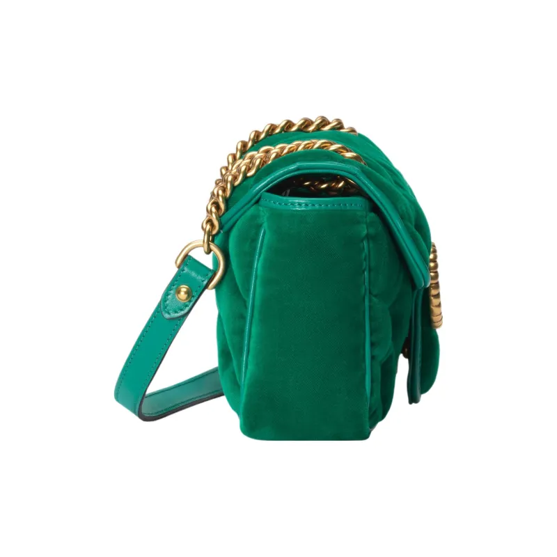 GUCCI GG Marmont Velvet Crossbody Bag Shoulder Bag Women's Green-2