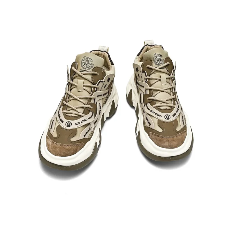 GONGLANGSHIJIA Mid Top Chunky Sneakers Men's-4