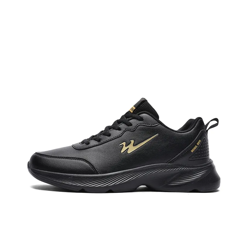 Binary Low Top Running Shoes Men's Black Gold-0