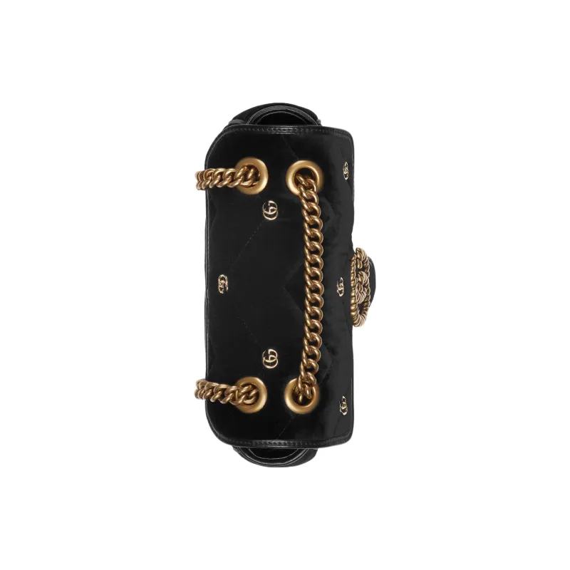 GUCCI GG Marmont Velvet Crossbody Bag Shoulder Bag Women's Black-5