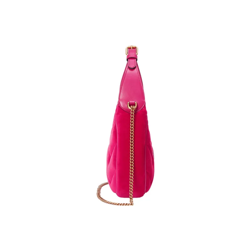 GUCCI GG Marmont Velvet Handbag Shoulder Bag Mini Women's Dark Pink-2