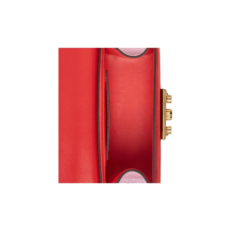 GUCCI Valentine's Day Collection Leather Shoulder Bag Women's Orange Red-8