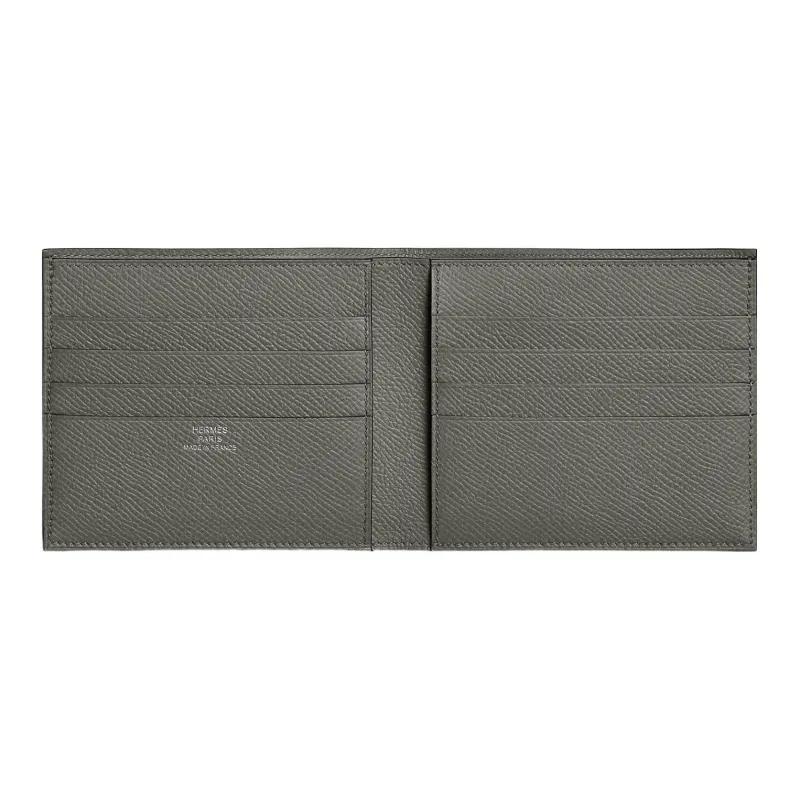 HERMES MC2 Epsom Calfskin Wallet Unisex 0L Grismeyer Cumulus Gray-1