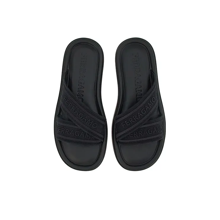 FERRAGAMO Logo-print Slip-on Style Slides-2
