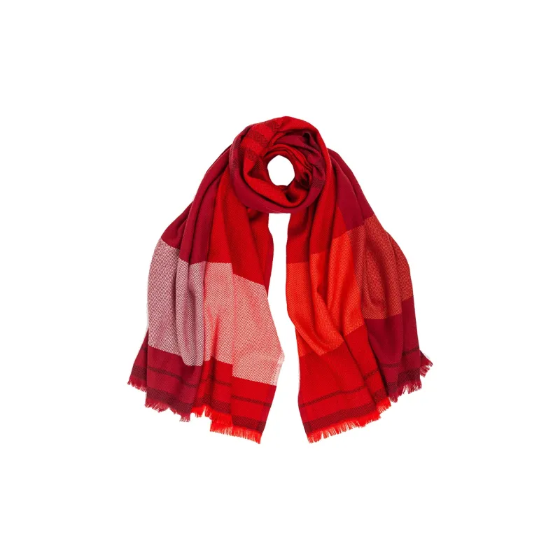 MARJAKURKI Red Scarf Atmosphere Advanced Greeting Card Elegant Artistic Style Women's-2