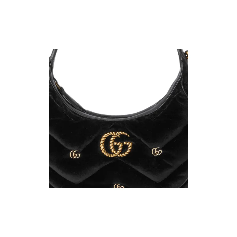 GUCCI GG Marmont Velvet Handbag Shoulder Bag Women's Black-8