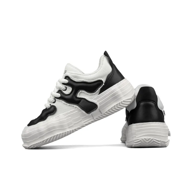 XIE SHE Skateboard Shoes Men Low Top Black White-2