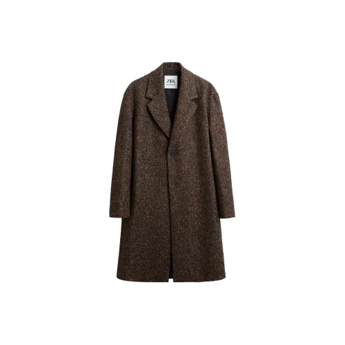 ZARA Coats Men Brown