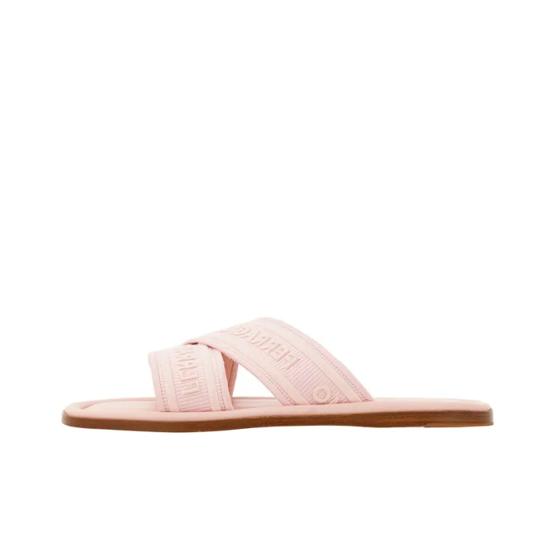 FERRAGAMO Logo jacquard Crossover strap Slides-0