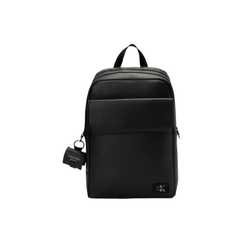 CALVIN KLEIN Leather Backpack Regular Men's Black-0