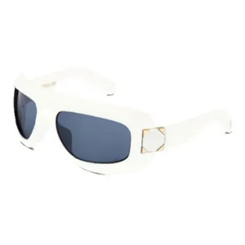 DIOR Acetate Metal Irregular Shape Sunglasses Women's White