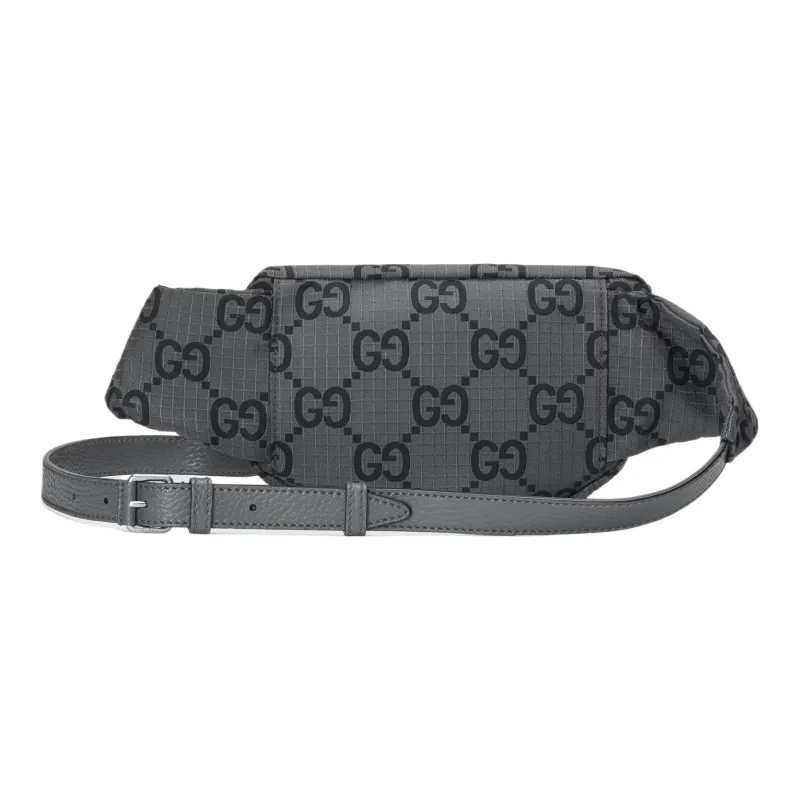 GUCCI Recycled Polyester Fanny Pack Large Size Men's Gray & Black-2