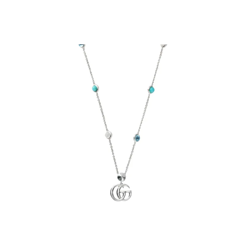 GUCCI Classic Double G Necklace Collection 925 Sterling Silver Necklaces Women's-0