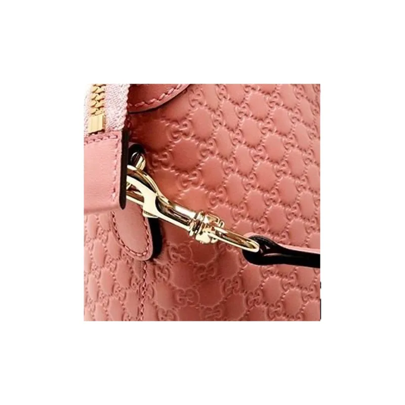 GUCCI Cow Leather Shoulder Bag Crossbody Bag Handbag Large Size Women's Pink-5