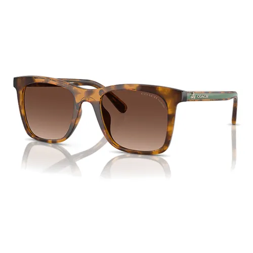 COACH Injection Molding Irregular Shape Sunglasses Unisex Brown