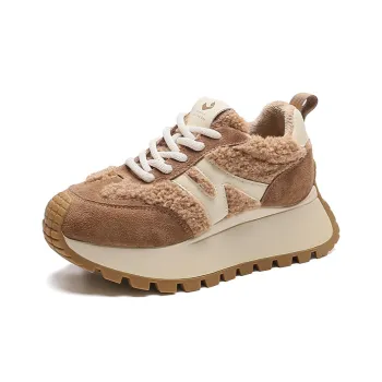 WOOS BOBO Height Increasing Warmth Low Top Chunky Sneakers Women's