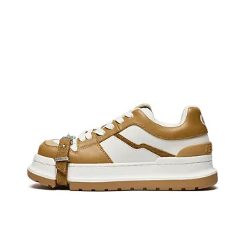 ABCICEY Low Top Skateboard Shoes Unisex White Mocha