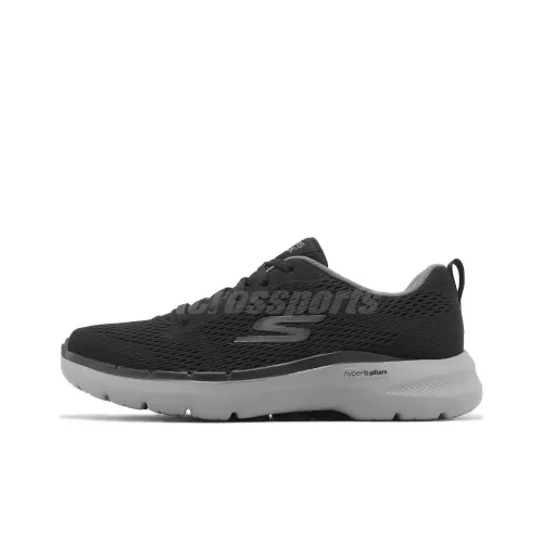 Skechers Go Walk 6 Cushioning, Wear Resistant Low Top Casual Shoes Men's Black Gray