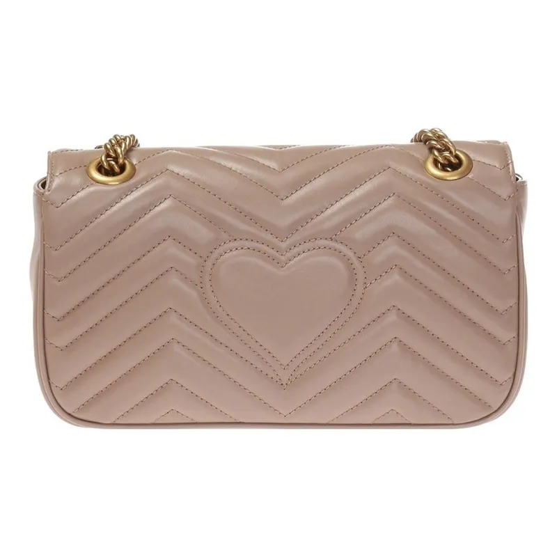 GUCCI Marmont Quilting Leather Chain Bag Shoulder Bag Crossbody Bag Women's Nude Pink-2