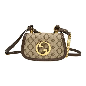 GUCCI Blondie Fabric With Leather Shoulder Bag Messenger Bag Shoulder Bag Crossbody Bag Mini Women's Ebony