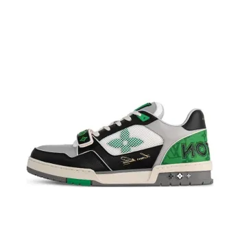 LOUIS VUITTON Lv Trainer Monogram Strap Black White Green
