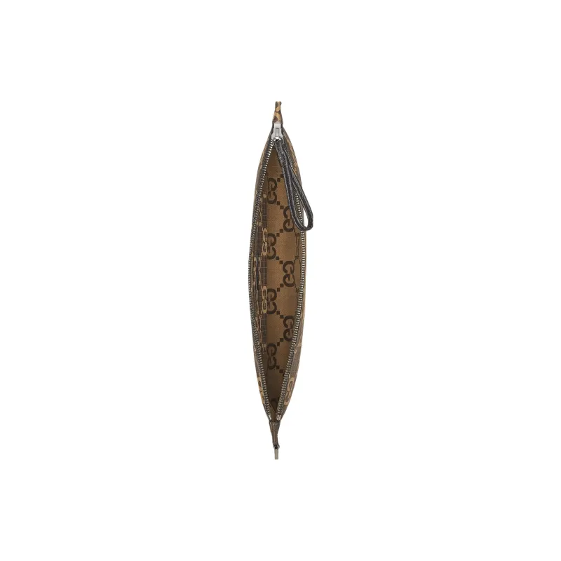 GUCCI Recycled Polyester Clutch Men's Ebony & Beige-6