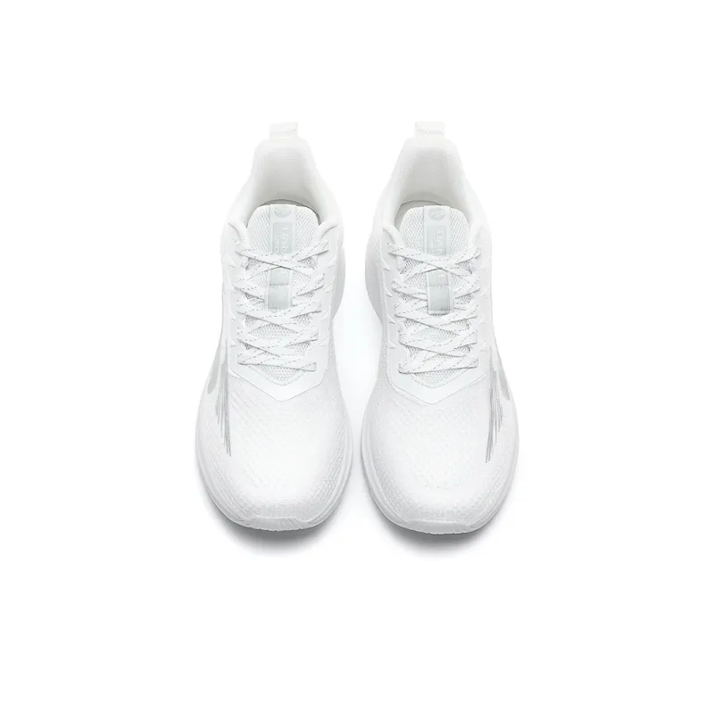 BTE Cushioned Anti-Slip Wear-Resistant Breathable Lightweight Low-Top Running Shoes Unisex White Silver-3