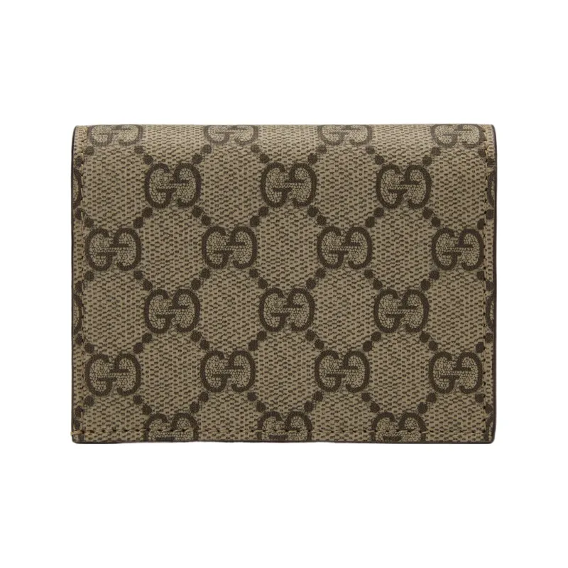 GUCCI GG Marmont Canvas With Leather Card Holder Regular Women's Gold & Brown-2