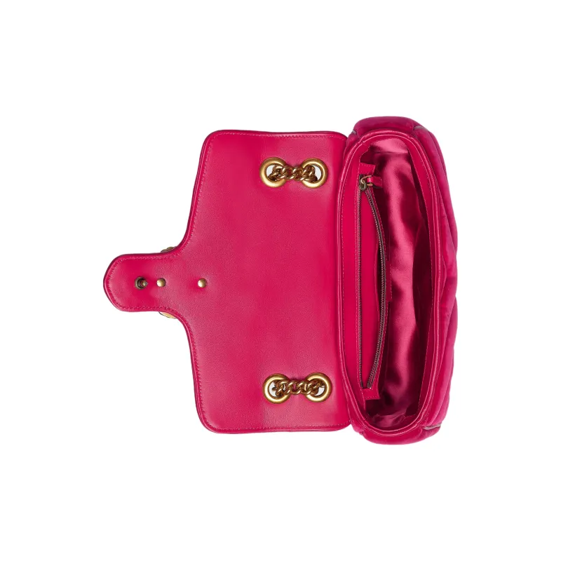 GUCCI GG Marmont Velvet Crossbody Bag Shoulder Bag Small Size Women's Dark Pink-6