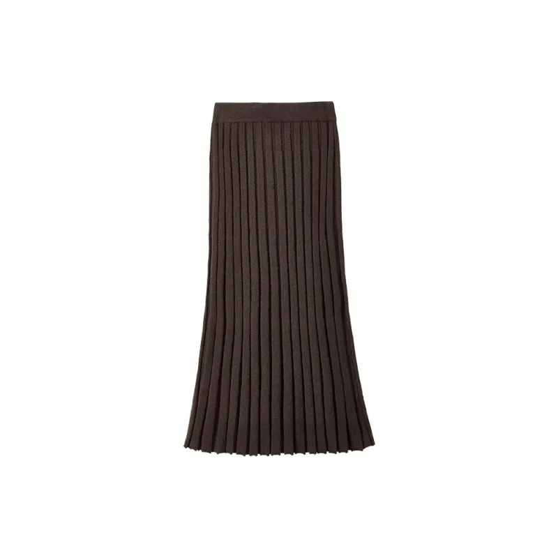 SENTUBILA Casual Long Skirts Women's Tea Brown-1