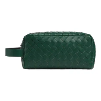 Bottega Veneta Cow Leather Clutch Travel Bag Regular Men's Emerald & Space Blue