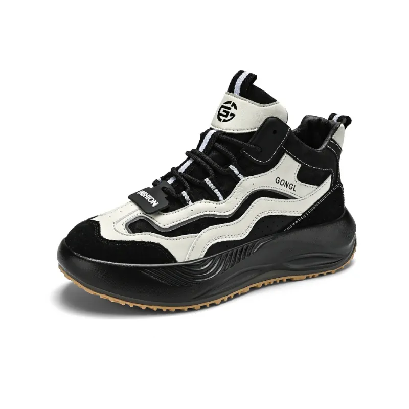 GONGLANGSHIJIA Cushioning Height Increasing Lightweight Mid Top Chunky Sneakers Men's-8