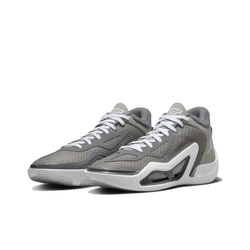 Jordan Tatum 1 Slip Resistant Mid Top Basketball Shoes Men's Gray Foreign Version-2