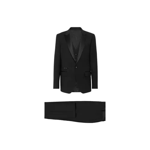 PHILIPP PLEIN Business Suits Men Set Black Business Suits+Black Suit Trousers