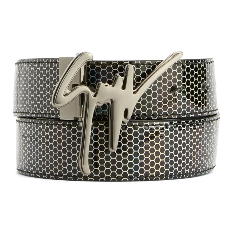 Giuseppe Zanotti/GZ Polyester Polyurethane Belt Men's Black 3.5cm-0