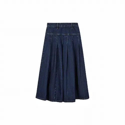 Hotwind Denim Long Skirts Women's Deep Blue