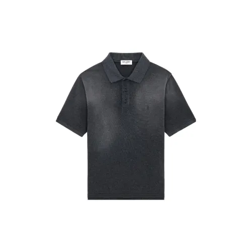 SAINT LAURENT Polo Shirts Men Dark Gray