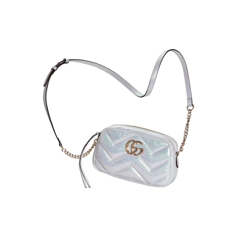GUCCI GG Marmont Leather Crossbody Bag, Shoulder Bag Women's Blue Rainbow-2
