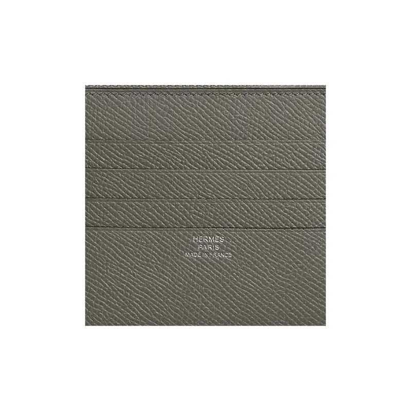 HERMES MC2 Epsom Calfskin Wallet Unisex 0L Grismeyer Cumulus Gray-2
