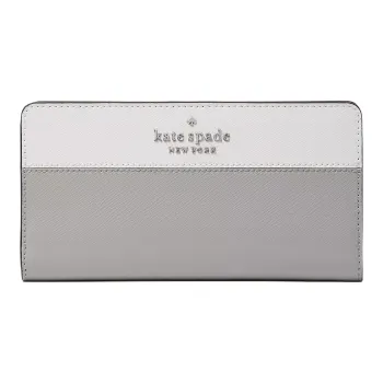 Kate Spade Staci Leather Wallet Large Size Women's Raincloud Gray Multicolor