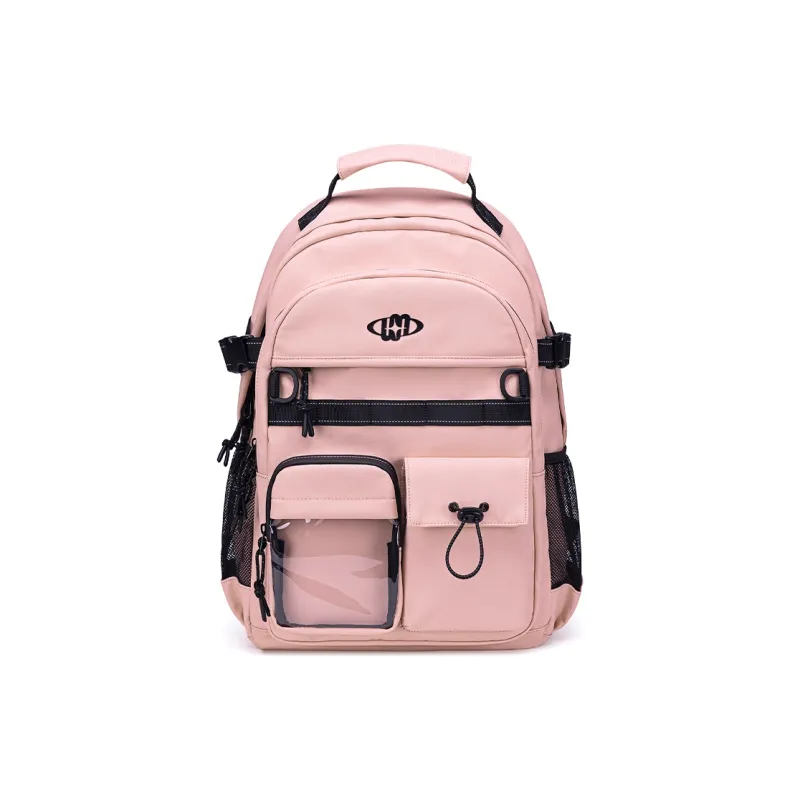 WINNER Polyester With Leather Backpack Regular Unisex White/Black/Pink/Sky Blue-13