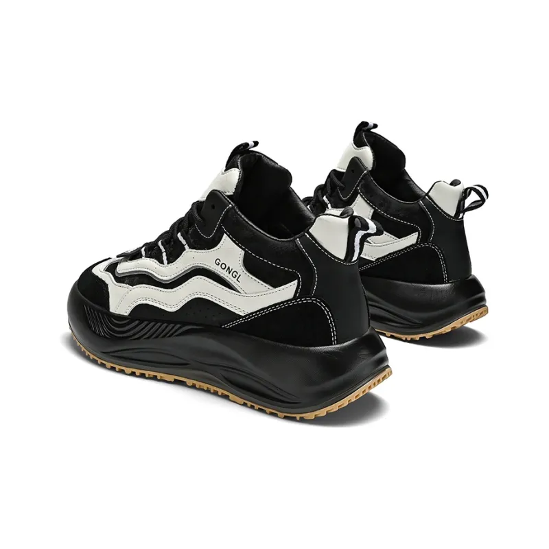 GONGLANGSHIJIA Cushioning Height Increasing Lightweight Mid Top Chunky Sneakers Men's-11