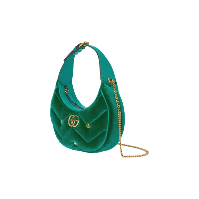 GUCCI GG Marmont Velvet Handbag Shoulder Bag Women's Green-1