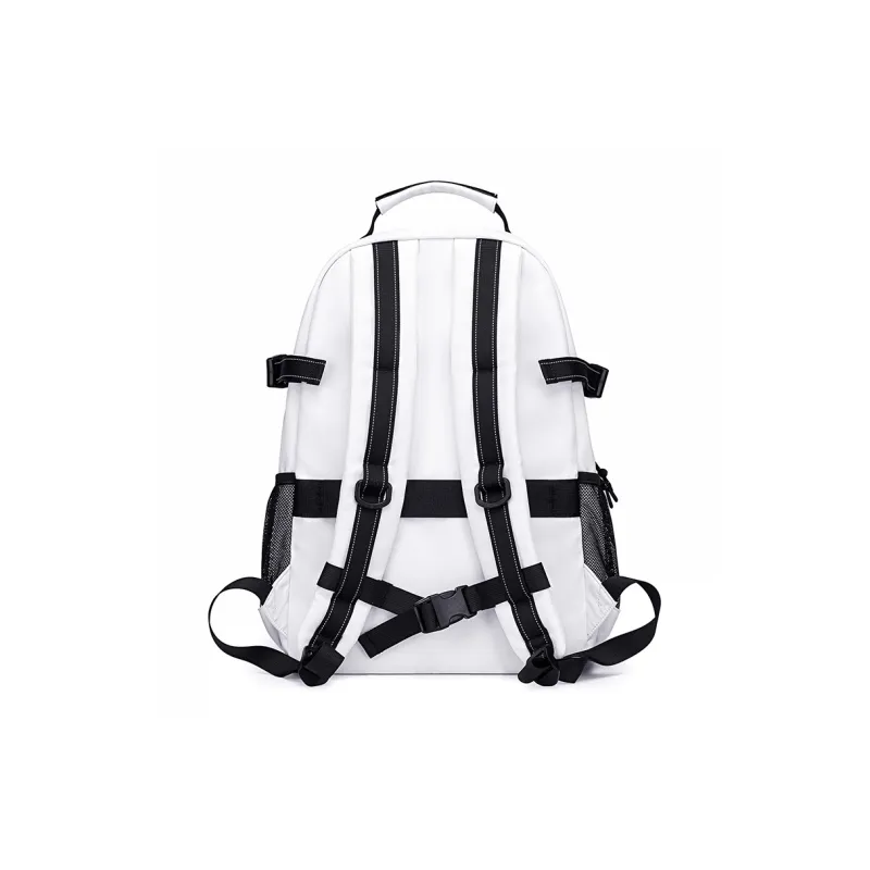 WINNER Polyester With Leather Backpack Regular Unisex White/Black/Pink/Sky Blue-3